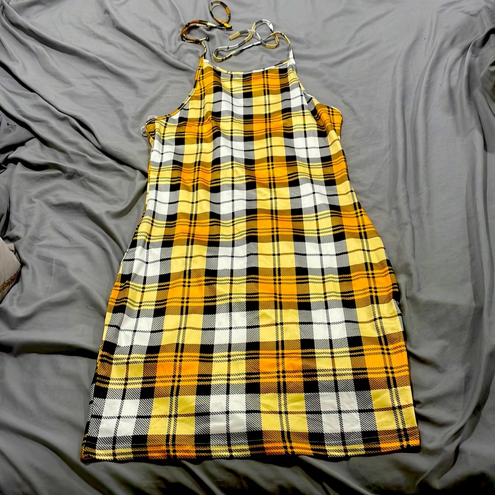 Shein Yellow Halter Dress